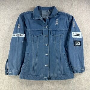 Y2K Grunge Streetwear Womens Denim Jacket Aieryiyi Where Is My Mind Size Medium